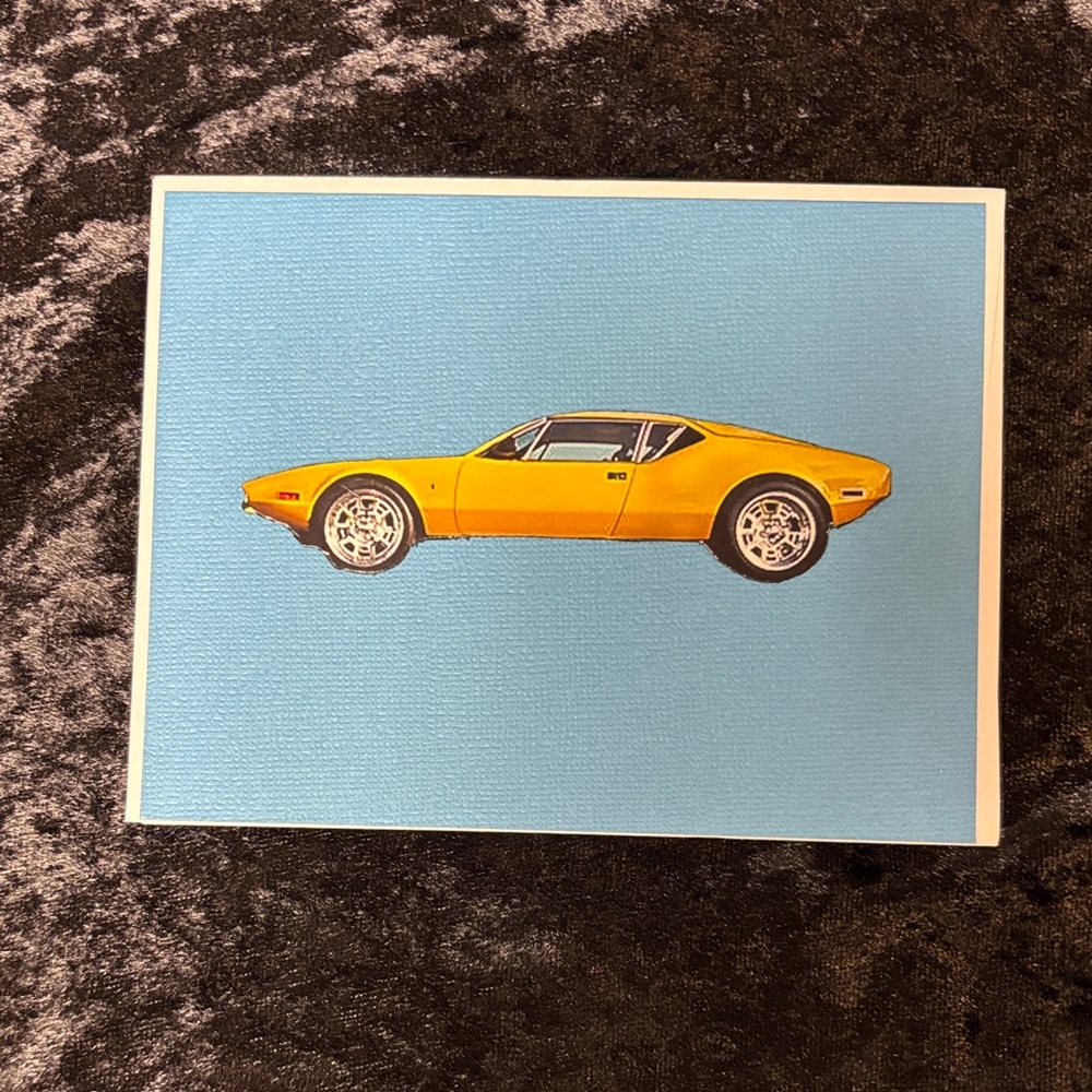 Vintage Yellow Car Art Print